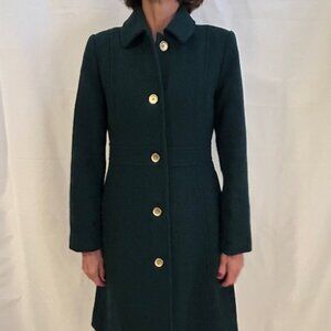 NWT - J Crew Lady Day Wool Coat, Green, Size 4